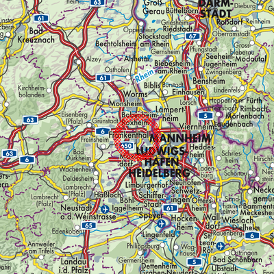 Landkarte Frankenthal (Pfalz)
