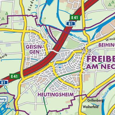 Übersichtsplan Freiberg am Neckar