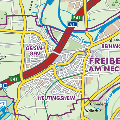 Übersichtsplan Freiberg am Neckar