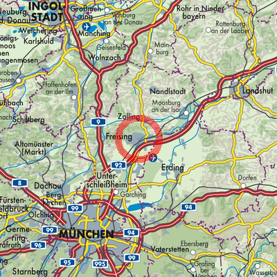 Landkarte Freising