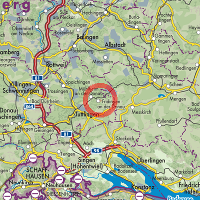 Landkarte Fridingen an der Donau