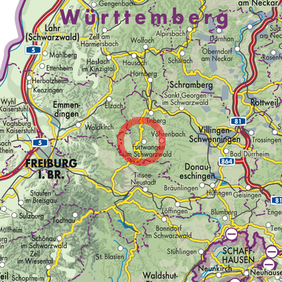 Landkarte Furtwangen im Schwarzwald