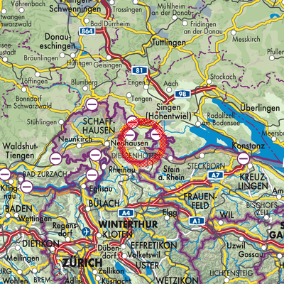 Landkarte Gailingen am Hochrhein