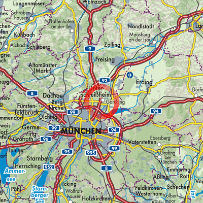 Landkarte Garching bei München