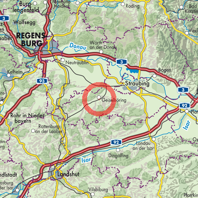Landkarte Geiselhöring