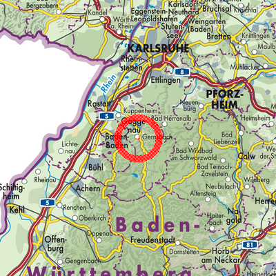 Landkarte Gernsbach
