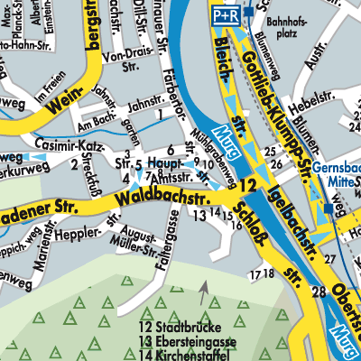 Stadtplan Gernsbach