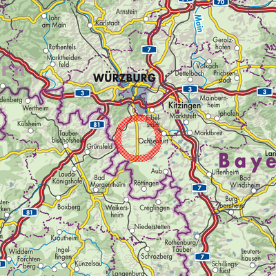 Landkarte Giebelstadt
