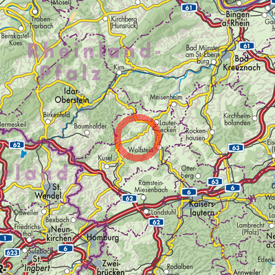 Landkarte Glanbrücken