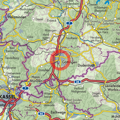 Landkarte Göttingen