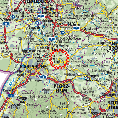Landkarte Gondelsheim
