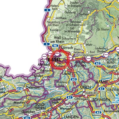 Landkarte Grenzach-Wyhlen