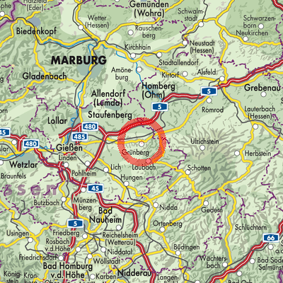 Landkarte Grünberg