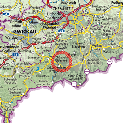 Landkarte Grünhain-Beierfeld