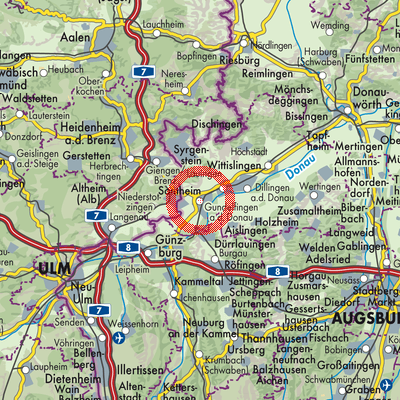 Landkarte Gundelfingen a.d.Donau