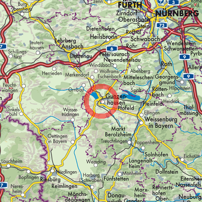 Landkarte Gunzenhausen