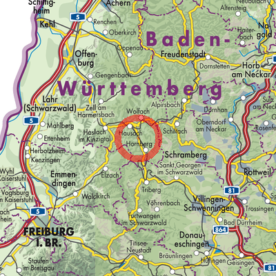 Landkarte Gutach (Schwarzwaldbahn)