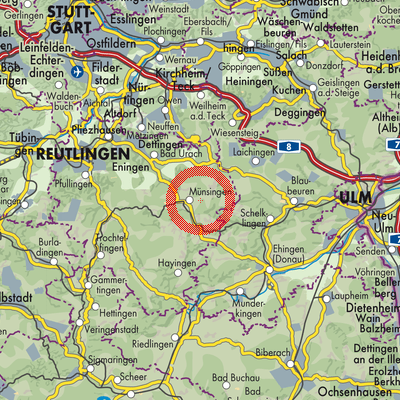 Landkarte Gutsbezirk Münsingen