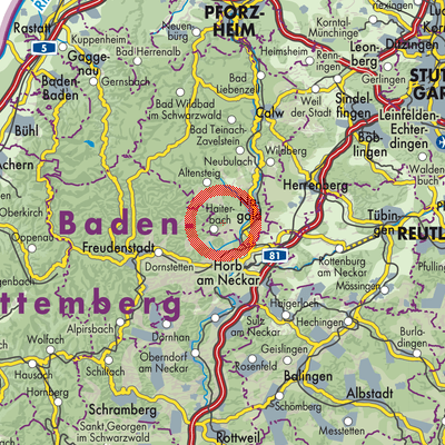 Landkarte Haiterbach