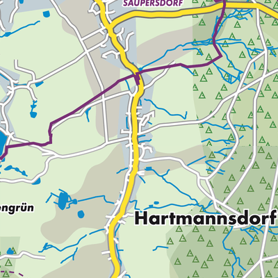 Übersichtsplan Hartmannsdorf bei Kirchberg