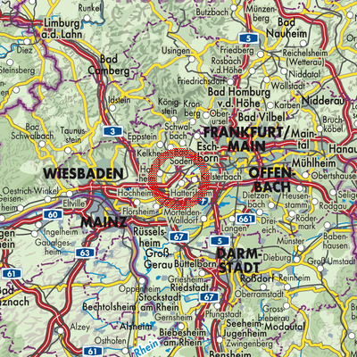Landkarte Hattersheim am Main