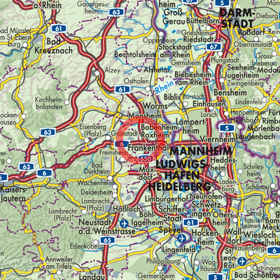 Landkarte Heuchelheim bei Frankenthal