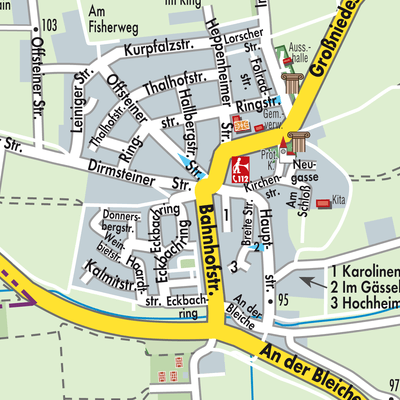 Stadtplan Heuchelheim bei Frankenthal