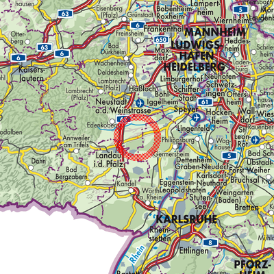 Landkarte Hochstadt (Pfalz)