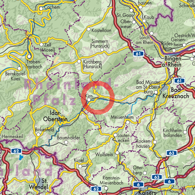 Landkarte Hochstetten-Dhaun