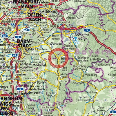 Landkarte Höchst im Odenwald