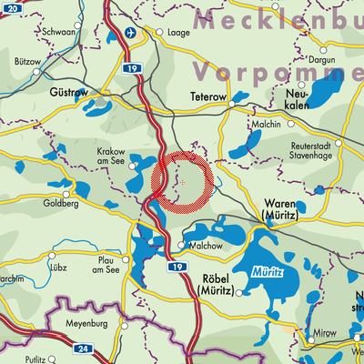 Landkarte Hohen Wangelin