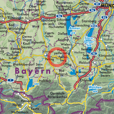 Landkarte Hohenpeißenberg