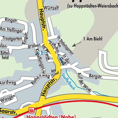 Stadtplan Hoppstädten-Weiersbach