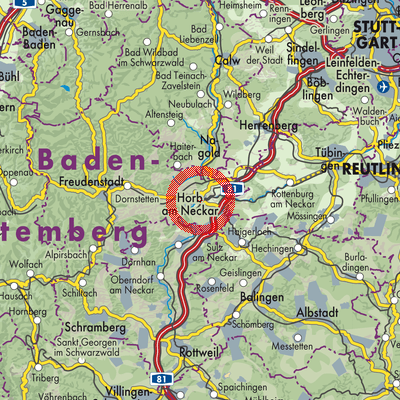 Landkarte Horb am Neckar