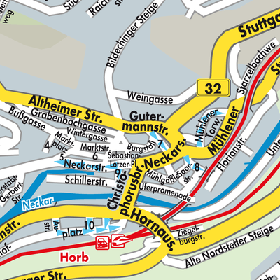 Stadtplan Horb am Neckar