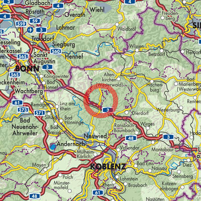 Landkarte Horhausen (Westerwald)