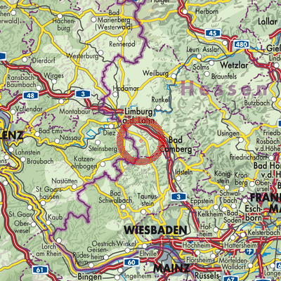 Landkarte Hünfelden
