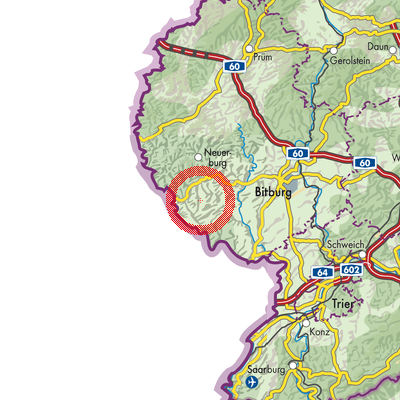 Landkarte Hüttingen bei Lahr