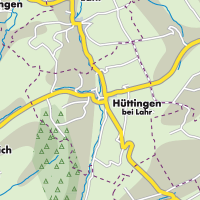 Übersichtsplan Hüttingen bei Lahr