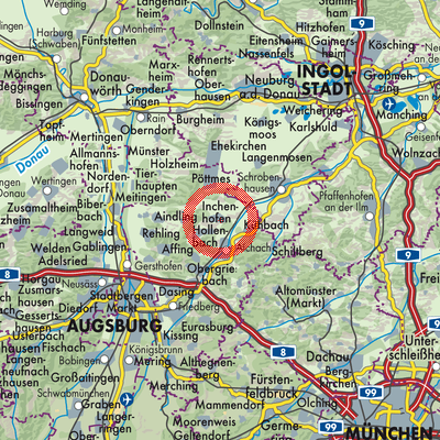 Landkarte Inchenhofen
