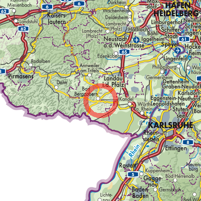 Landkarte Kapellen-Drusweiler