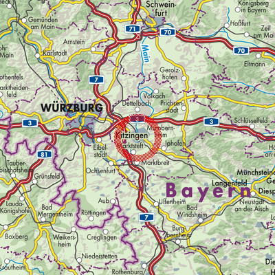 Landkarte Kitzingen