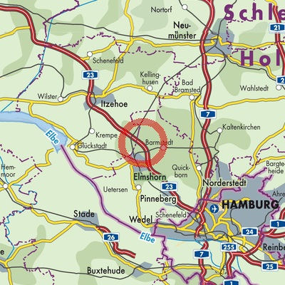 Landkarte Klein Offenseth-Sparrieshoop
