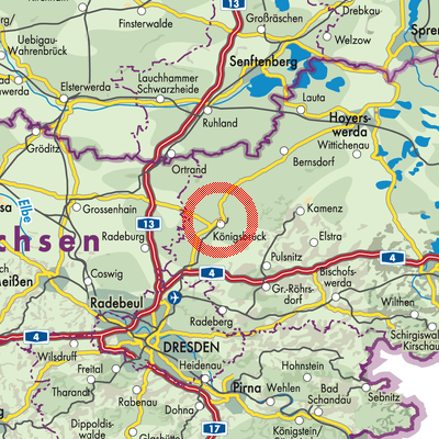 Landkarte Königsbrück