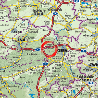 Landkarte Kraftsdorf