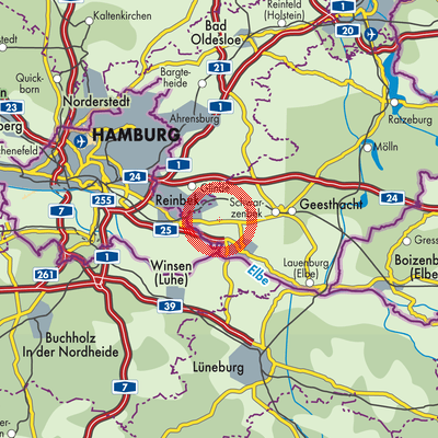 Landkarte Kröppelshagen-Fahrendorf