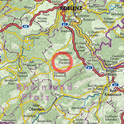 Landkarte Külz (Hunsrück)