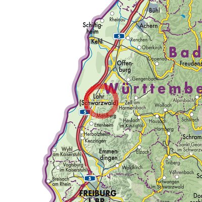 Landkarte Lahr/Schwarzwald