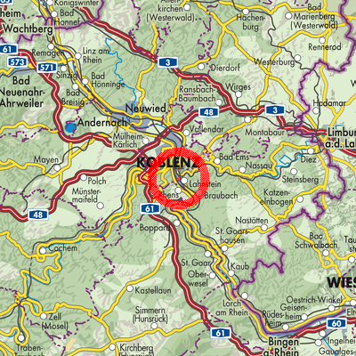 Landkarte Lahnstein