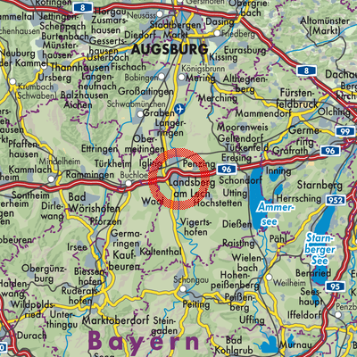 Landkarte Landsberg am Lech
